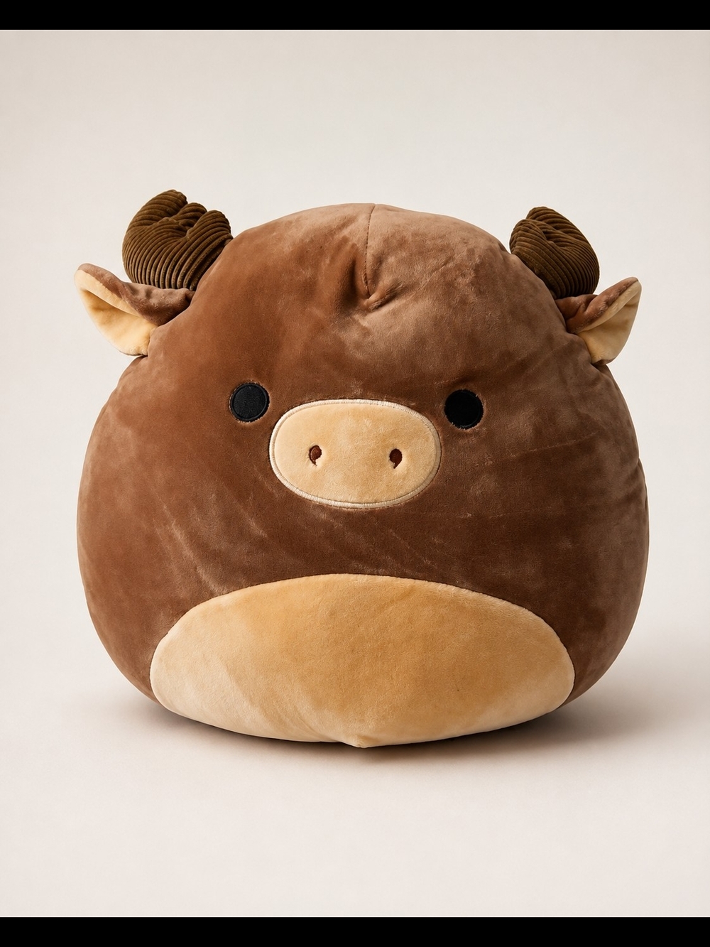 Squishmallows Brown Plush Bull Pillow - Chocolate & Tan